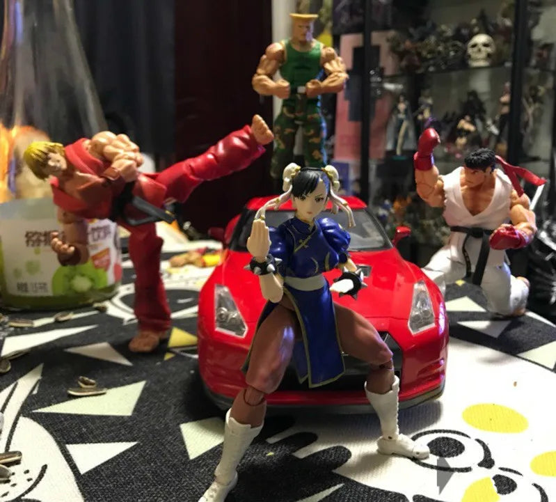 18cm NECA Klassisches Spiel Street Fighter Figur Chun Li Ken Guile Hoshi Ryu Akuma Gouki Action Figur Spielzeug für Jungen Geschenk