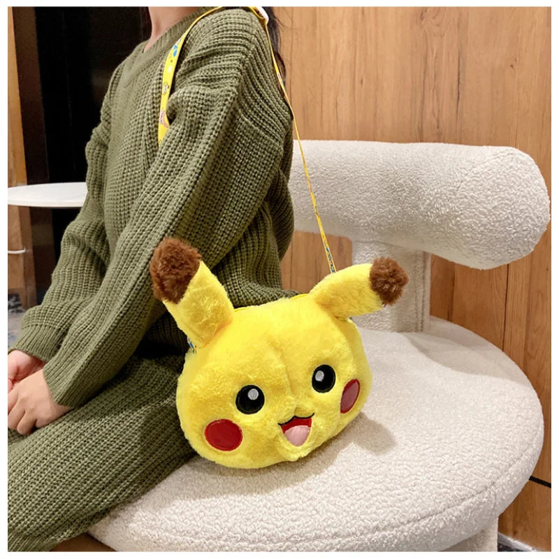 Pokemon Cute Pikachu Mobile Coin Purse Kawaii Children's Bag Toy Shoulder Slant Straddle Bag Creative Holiday Gift for Students