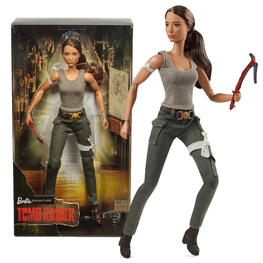 Barbie Signature Doll Lara Croft: Tomb Raider Collector's Edition Princess Collectible Doll Toy for Girls Birthday Gift FJH53