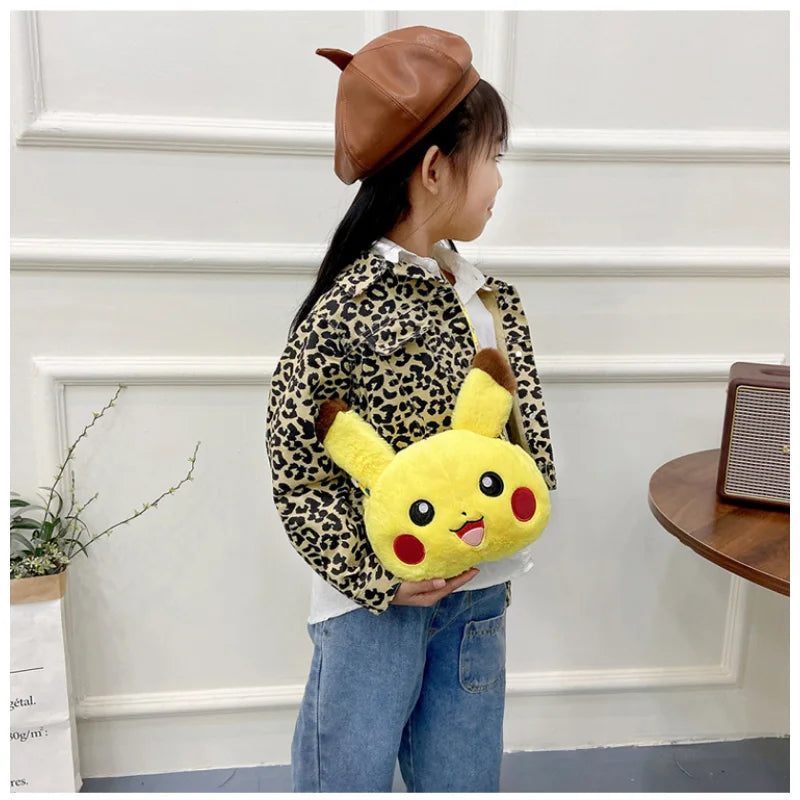 Pokemon Cute Pikachu Mobile Coin Purse Kawaii Children's Bag Toy Shoulder Slant Straddle Bag Creative Holiday Gift for Students