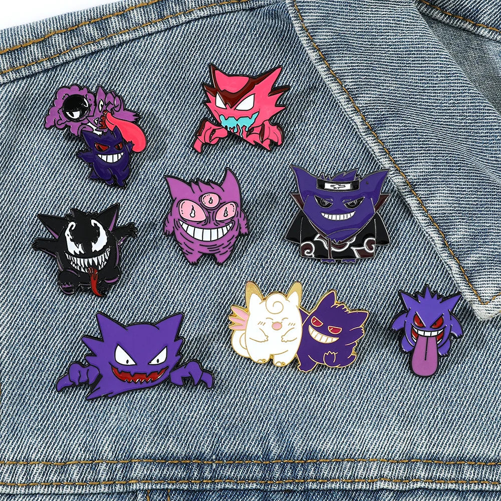 Anime Pokemon Enamel Pins Gengar Eevee Lapel Pins for Backpacks Brooches for Women Enamels Pin Gift Fashion Jewelry Accessories