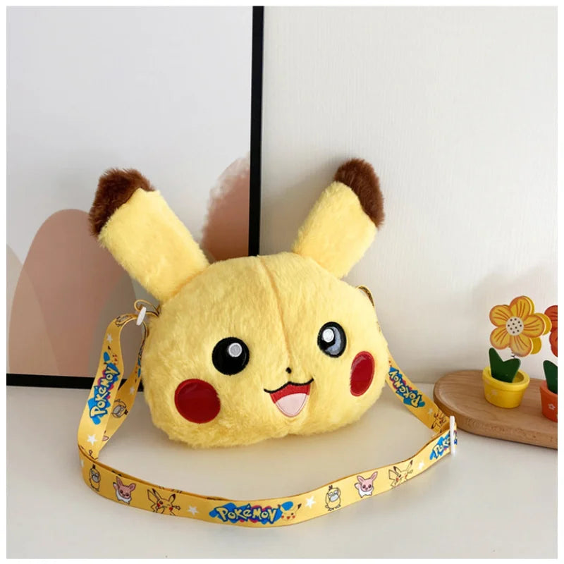 Pokemon Cute Pikachu Mobile Coin Purse Kawaii Children's Bag Toy Shoulder Slant Straddle Bag Creative Holiday Gift for Students