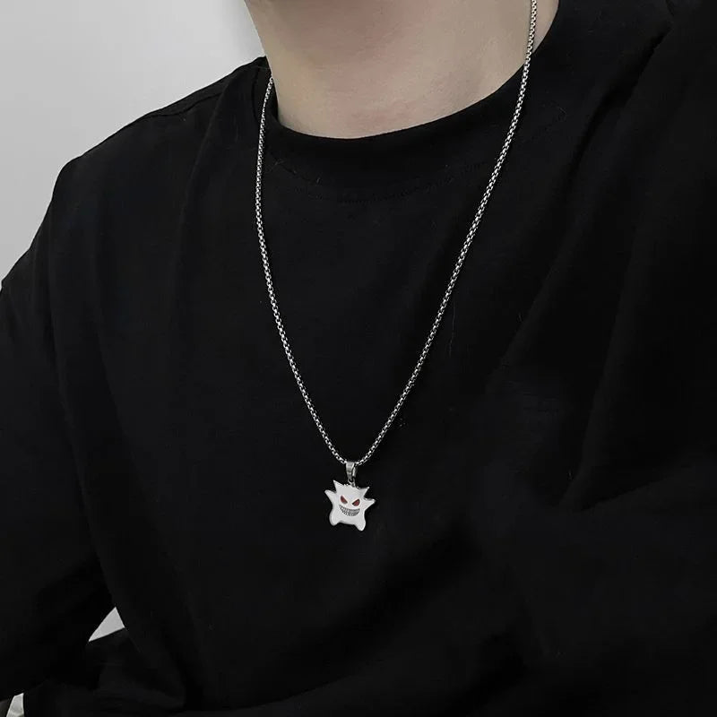 Pokemon Anime Gengar Charizard Figures Necklace Pendant Cartoon Psyduck Jewelry Girls Necklace Toy Pikachu Accessories Kid Gift