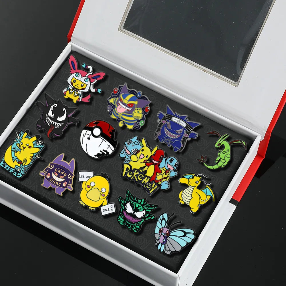 Anime Pokemon Enamel Pins Gengar Eevee Lapel Pins for Backpacks Brooches for Women Enamels Pin Gift Fashion Jewelry Accessories