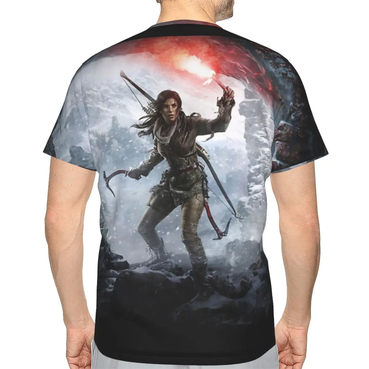 Lara Croft O Neck Polyester TShirt Tomb Raider Jonah Maiava Game Original Thin T Shirt Men Clothes Hot Sale