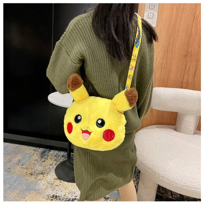 Pokemon Cute Pikachu Mobile Coin Purse Kawaii Children's Bag Toy Shoulder Slant Straddle Bag Creative Holiday Gift for Students