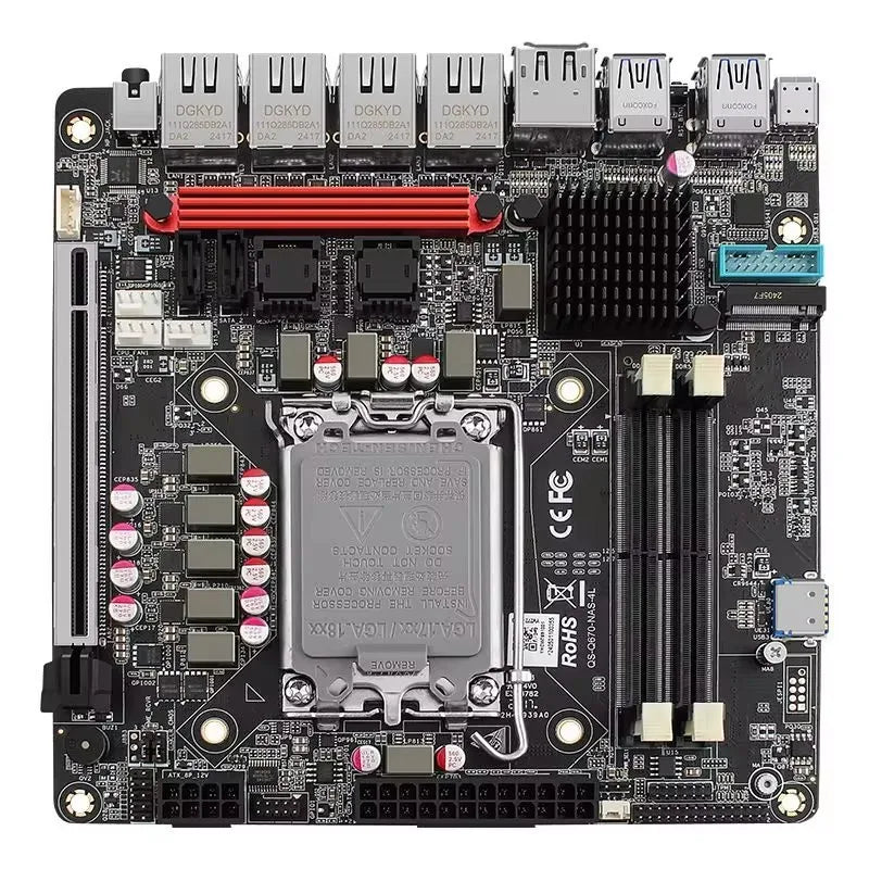 Q670 Intel vPro 6-Bay NAS Motherboard 12/13/14th Gen LGA1700 CPU 6x NVMe 6x SATA3.0 PCIE5.0x16 2x DDR5 4x 2.5G LAN Mainboard