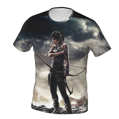 Camiseta de juego Tomb Raider Jonah Maiava para hombre Lara Croft bajo la lluvia Humor sudaderas de ocio camiseta fina de alta calidad a la moda