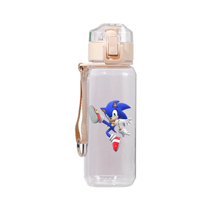 530/560 ml Anime Cartoon Sonic The Hedgehog Wasserflasche mit Zeitmarkierung Tragbare wiederverwendbare Plastikbecher Sommer Wasserbecher