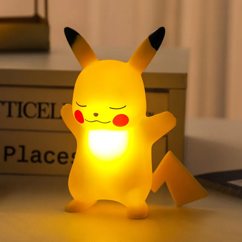 Pokemon Pikachu Figuren Licht Modell Ornament Spielzeug Anime Figur Squirtle Charmander Elektrische Licht Puppen Kinder Geburtstag Geschenke