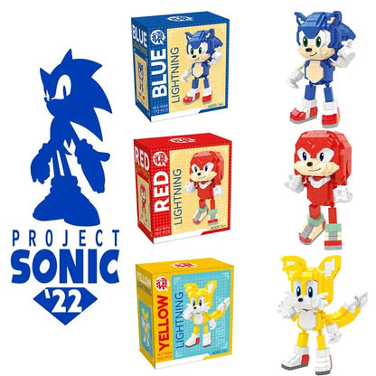 Anime Sonic The Hedgehog Bausteine ​​Action Figure Cartoon Sonic Spielzeug Ziegel Montieren Pädagogische Kinder Spielzeug Geburtstag Geschenke