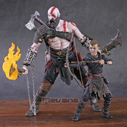 NECA God of War 2018 Kratos &amp; Atreus Ultimate PVC-Actionfigur zum Sammeln, Modellspielzeug, 2er-Pack