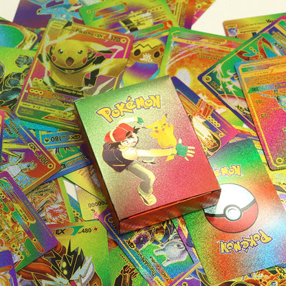 27-55PCS Pokemon Bunte Goldfolie Karte Charizard Pikachu Arceus Silber Regenbogen Englisch Spanisch VSTAR VMAX Karte