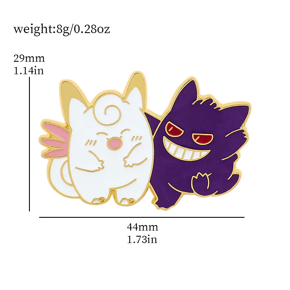 Anime Pokemon Emaille Pins Gengar Eevee Anstecknadeln für Rucksäcke Broschen für Frauen Emaille Pin Geschenk Mode Schmuck Zubehör