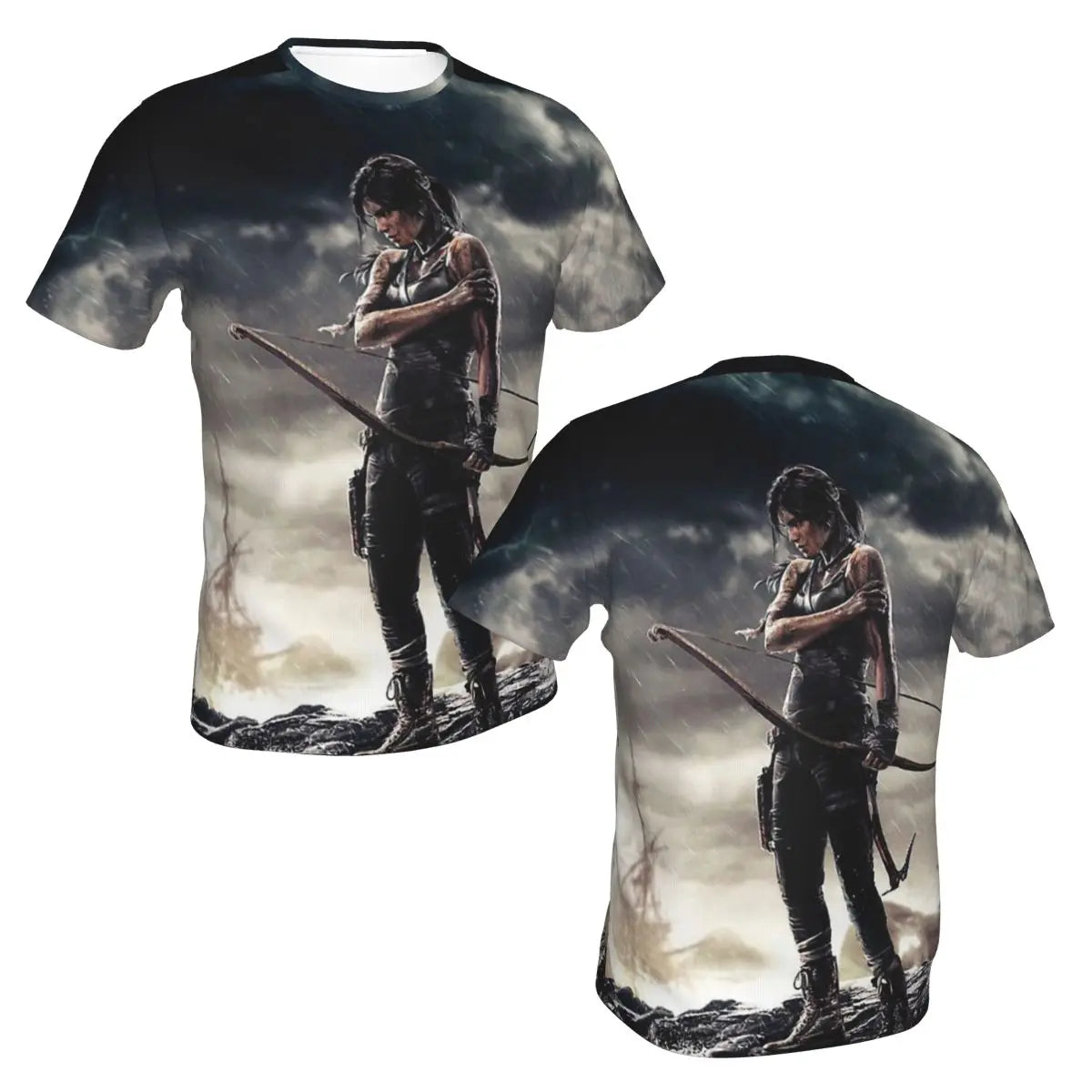 Camiseta de juego Tomb Raider Jonah Maiava para hombre Lara Croft bajo la lluvia Humor sudaderas de ocio camiseta fina de alta calidad a la moda