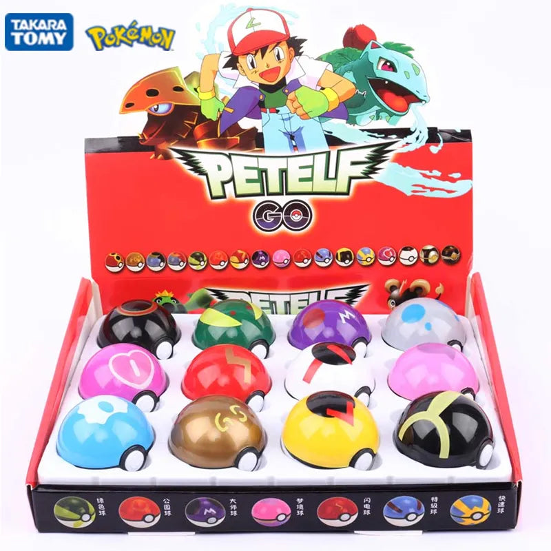 Pokemon 12 unids/set figuras de acción de PokeBall modelo de Pikachu juguete monstruo de bolsillo mascota elfo coleccionar muñecas juego en caja niños regalo de Navidad