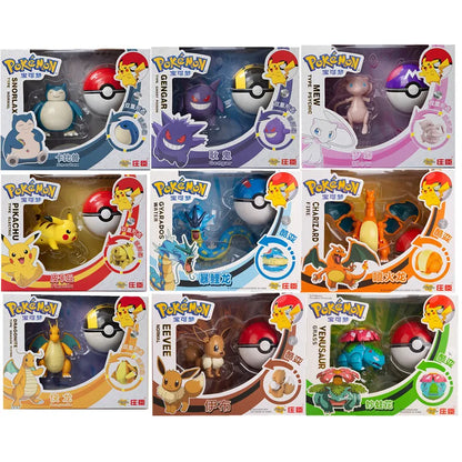 Figura de Pokémon Anime genuina Pikachu Gengar Mew Mewtwo Eevee Snorlax Lucario Charizard monstruo de bolsillo Pokeball lindo modelo de juguete