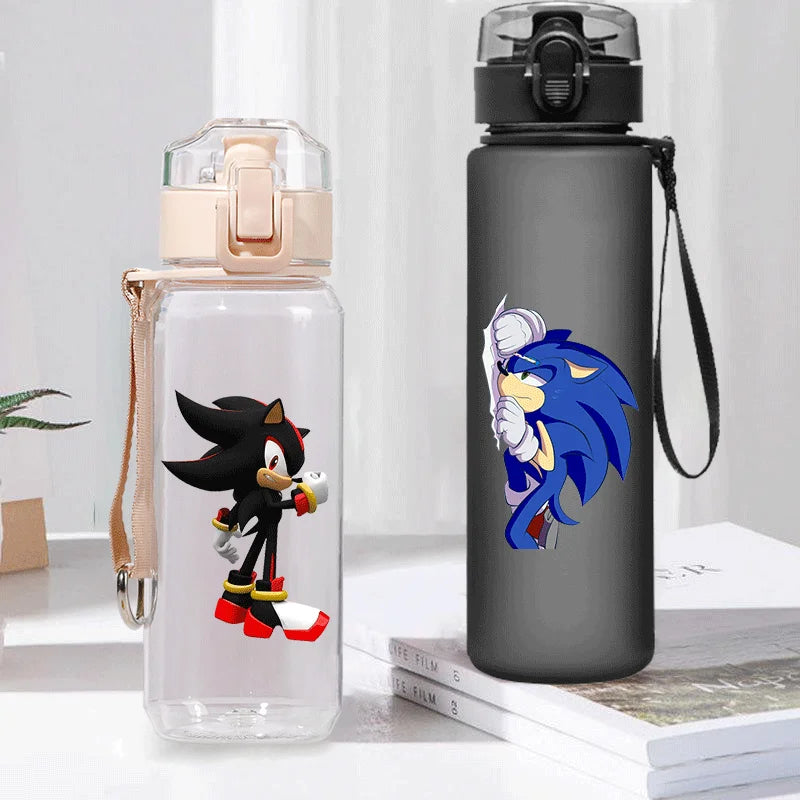 530/560 ml Anime Cartoon Sonic The Hedgehog Wasserflasche mit Zeitmarkierung Tragbare wiederverwendbare Plastikbecher Sommer Wasserbecher