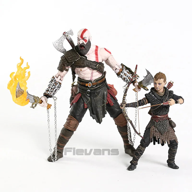 NECA God of War 2018 Kratos &amp; Atreus Ultimate PVC-Actionfigur zum Sammeln, Modellspielzeug, 2er-Pack