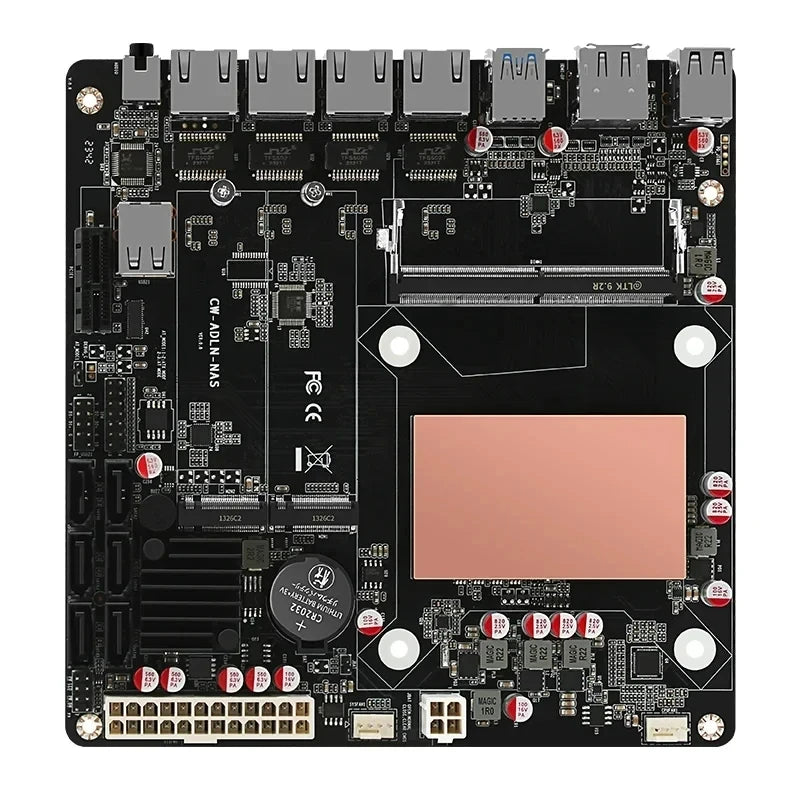 6-Bay i3-N305 N100 NAS MOBO Motherboard 12th Gen Intel 4x i226-V 2.5G 2*NVMe 6*SATA3.0 DDR5 Mini ITX Router Mainboard PCIex1