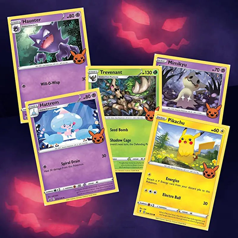 Tarjeta de Pokémon Original para truco o comercio de Halloween, paquete de refuerzo de Gengar pokemon TCG, tarjeta de colección limitada, juego de mesa para fiesta infantil