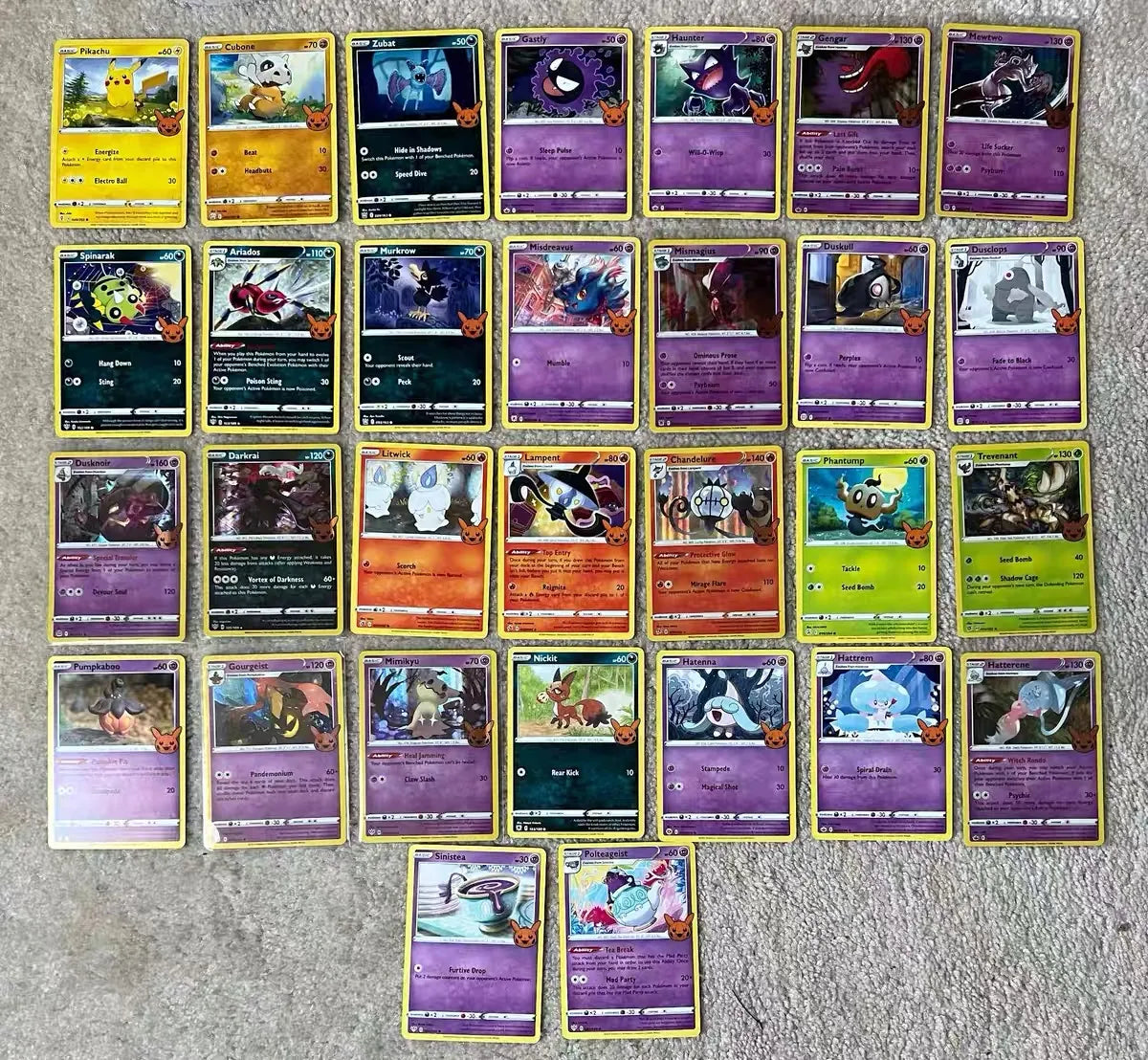 Tarjeta de Pokémon Original para truco o comercio de Halloween, paquete de refuerzo de Gengar pokemon TCG, tarjeta de colección limitada, juego de mesa para fiesta infantil