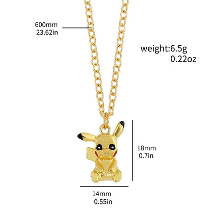 Collar de Pokémon GO Pikachu, figuras de acción de juguete 3D de dibujos animados de Anime, cadena de clavícula, joyería Y2K, regalo Kawaii de cumpleaños para niños y mujeres