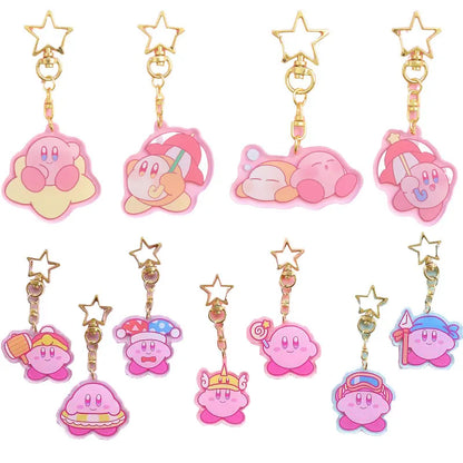 5 cm Kawaii Cartoon süße Airpods Kirby Star Schlüsselanhänger Acryl Abzeichen Mini Schlüsselanhänger Anhänger Anhänger Mädchen Geschenk