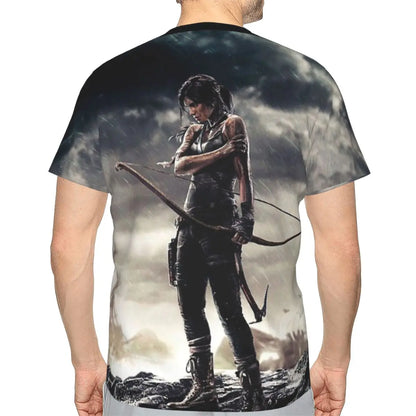 Camiseta de juego Tomb Raider Jonah Maiava para hombre Lara Croft bajo la lluvia Humor sudaderas de ocio camiseta fina de alta calidad a la moda