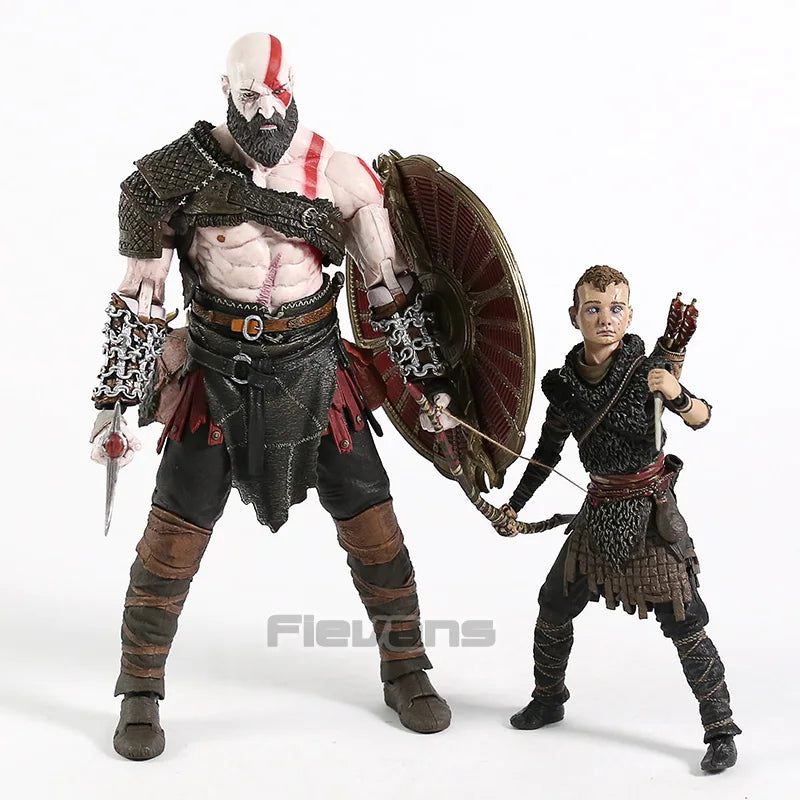 NECA God of War 2018 Kratos &amp; Atreus Ultimate PVC-Actionfigur zum Sammeln, Modellspielzeug, 2er-Pack