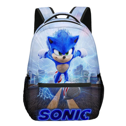 Anime Sonic The Hedgehog Große Kapazität Grund- und Sekundarschüler Schultasche Kinder Rucksack Umhängetasche