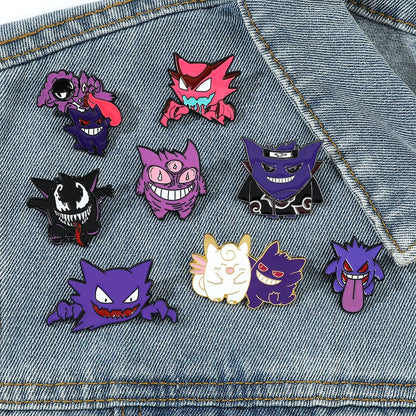 Anime Pokemon Emaille Pins Gengar Eevee Anstecknadeln für Rucksäcke Broschen für Frauen Emaille Pin Geschenk Mode Schmuck Zubehör