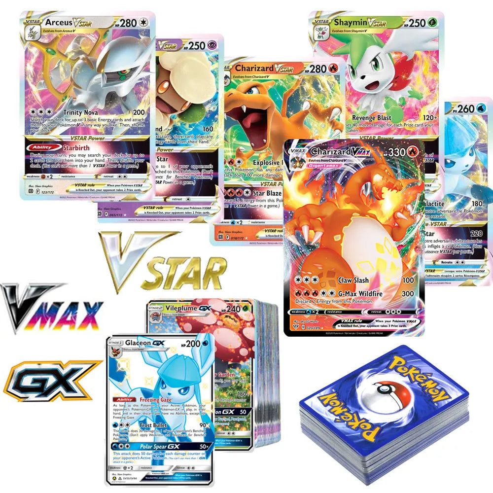 42 Stück Englisch SCARLET VIOLET Eisen Metallbox Pokemon Karten Arceus Vstar Vmax Karte Golden Limited Game Collection Karten Spielzeug