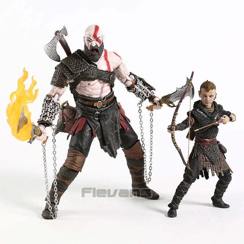 NECA God of War 2018 Kratos &amp; Atreus Ultimate PVC-Actionfigur zum Sammeln, Modellspielzeug, 2er-Pack