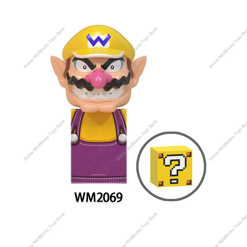 WM6103 Super Bros juegos japoneses Luigi Yoshi Bowser Koopa Kinopio Wario Peach minifiguras de dibujos animados de Anime bloques de construcción