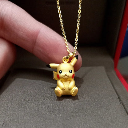 Collar de Pokémon GO Pikachu, figuras de acción de juguete 3D de dibujos animados de Anime, cadena de clavícula, joyería Y2K, regalo Kawaii de cumpleaños para niños y mujeres