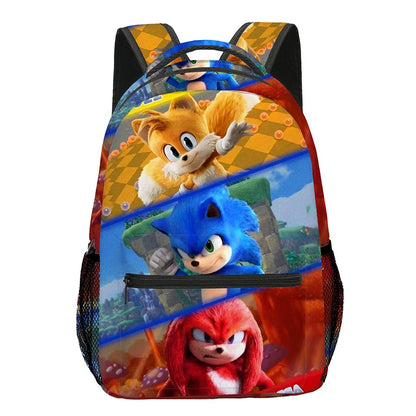 Anime Sonic The Hedgehog Große Kapazität Grund- und Sekundarschüler Schultasche Kinder Rucksack Umhängetasche