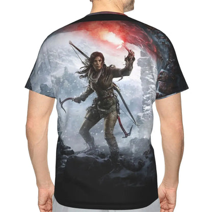 Camiseta de poliéster con cuello redondo de Lara Croft, camiseta fina Original de Tomb Raider Jonah Maiava, ropa para hombre, gran oferta