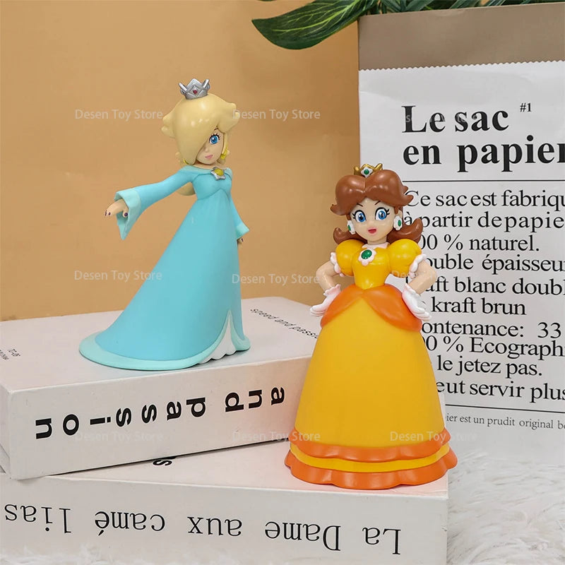 3 Stile Mario Bros Figuren Pfirsich Prinzessin Daisy Rosalina Schönheit Anime Action PVC Spielzeug Figuren Spiel Puppe Geschenke für Kinder