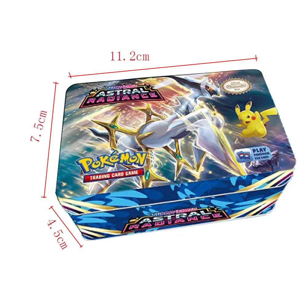 42 Stück Englisch SCARLET VIOLET Eisen Metallbox Pokemon Karten Arceus Vstar Vmax Karte Golden Limited Game Collection Karten Spielzeug