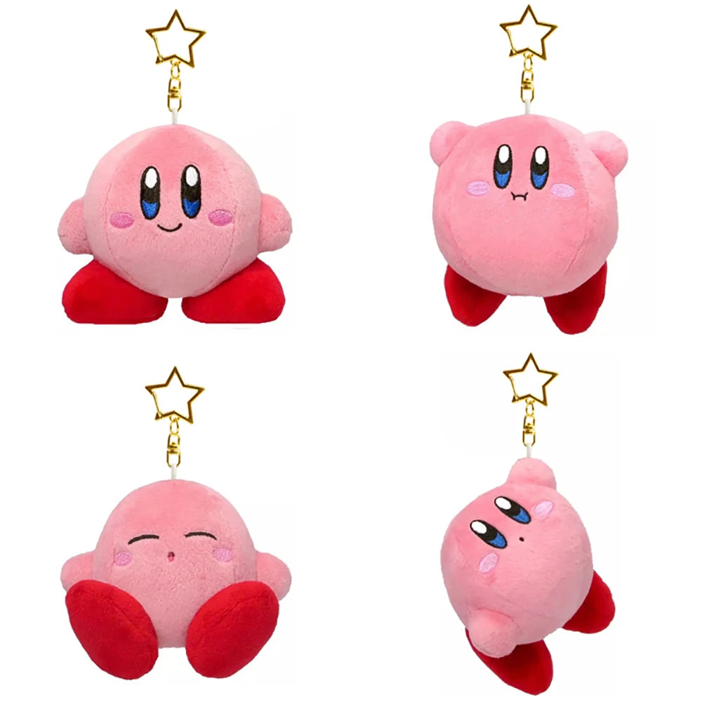 Llavero Kirby Kawaii de 12Cm, llavero de estrella rosa de dibujos animados, juguetes de peluche suaves, regalos bonitos, peluches para niñas, amigos y niños