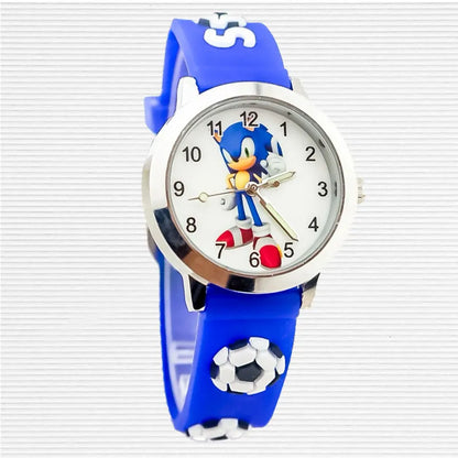 Reloj Sonic The Hedgehog para niños, reloj de cuarzo con trampa de silicona, uso exterior para niños, puntero luminoso deportivo, regalos de cumpleaños