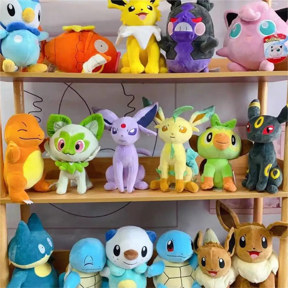 18-28cm Pokemon Plüsch Spielzeug Grookey Sprigatito Oshawott Leafeon Espeon Morpeko Gonbe Mimikyu Anime Figur Peluche Spielzeug