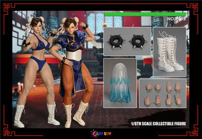 JUGUETE P019 1/6 mujer soldado luchador chica Chun Li diosa de la lucha conjunto completo 12 ''figura de acción cuerpo de silicona de alta calidad