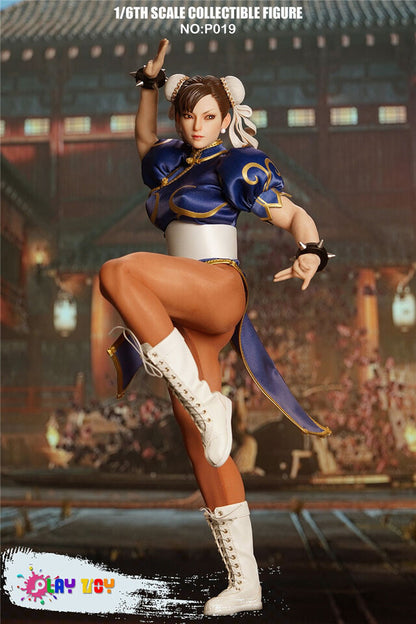 JUGUETE P019 1/6 mujer soldado luchador chica Chun Li diosa de la lucha conjunto completo 12 ''figura de acción cuerpo de silicona de alta calidad