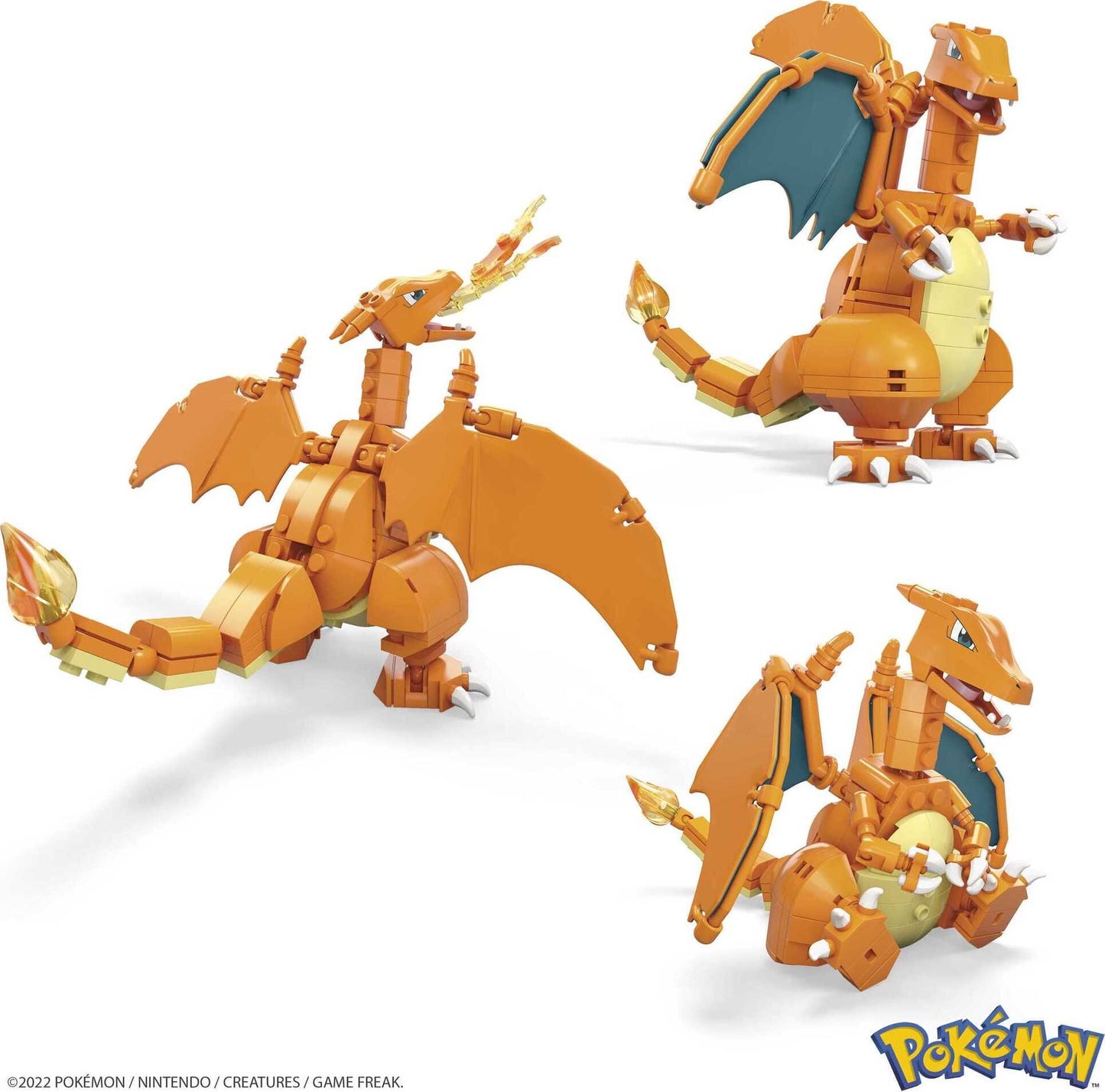 【Offiziell lizenziert】MEGA Pokemon Bauspielzeug-Set Glurak (222 Teile) mit 1 Actionfigur für Kinder