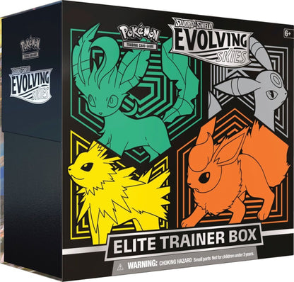 【Con licencia oficial】Juegos de cartas coleccionables de Pokémon SAS7 Evolving Skies Elite Trainer Box Flareon Jolteon Umbreon Leafeon